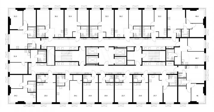 2-к. квартира, 49,4 м², 23/33 эт.