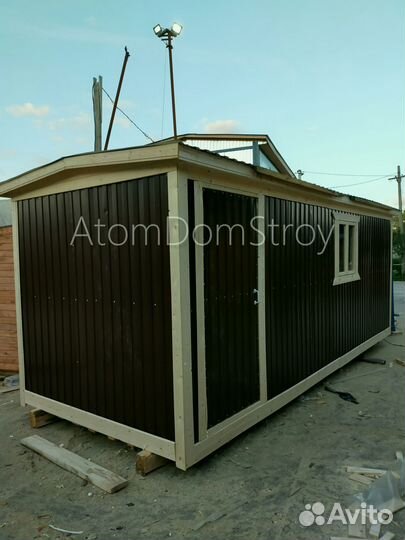 Вагончик бытовка строительная с установкой