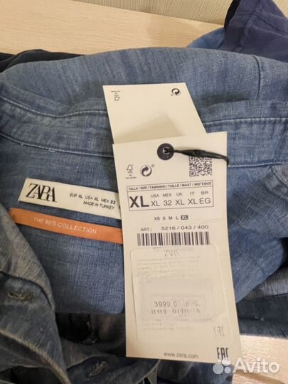 Джинсовое платье zara 48-50