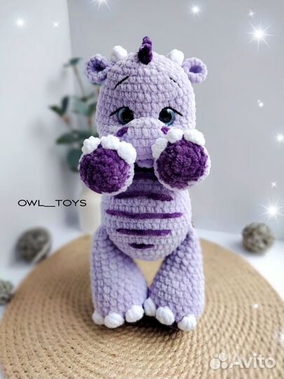 Вязаная игрушка Дракон Динозавр символ 2024 года