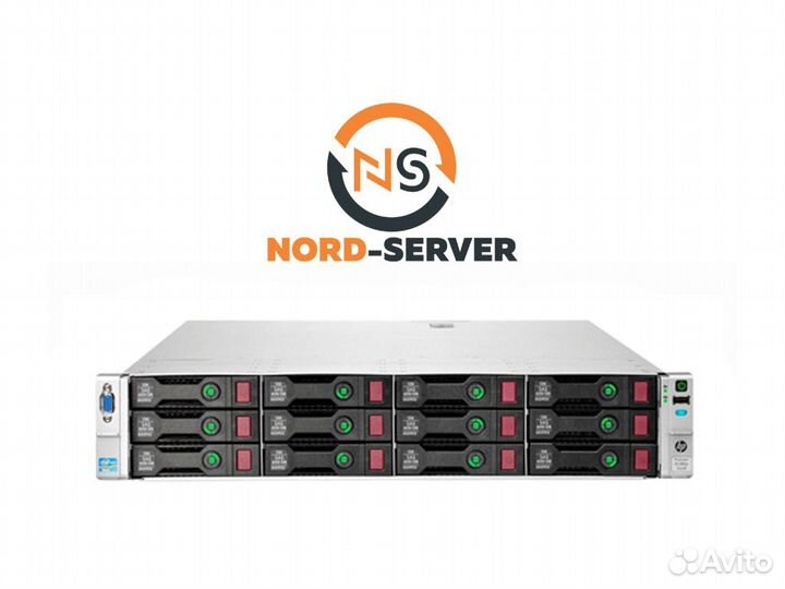 Сервер HP DL380p Gen8 12LFF 2x E5-2680 96GB 750W