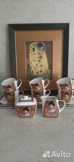 Чайно кофейный набор золотая Адель (Густав Климт)