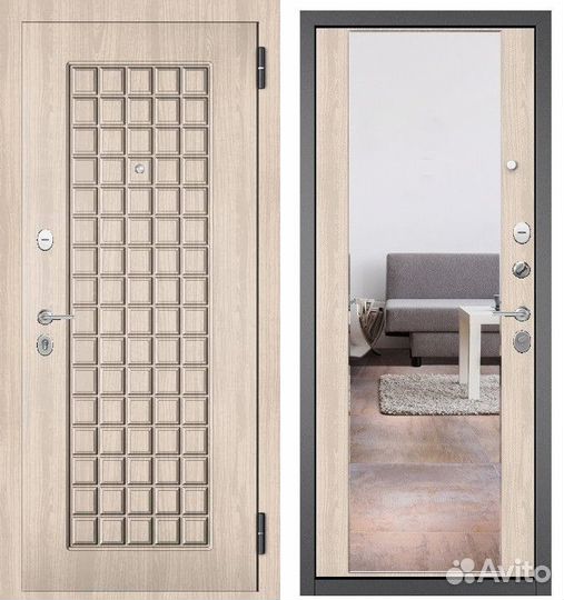 Металлические двери с зеркалом