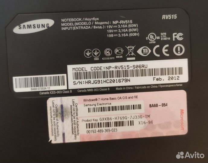 Ноутбук samsung