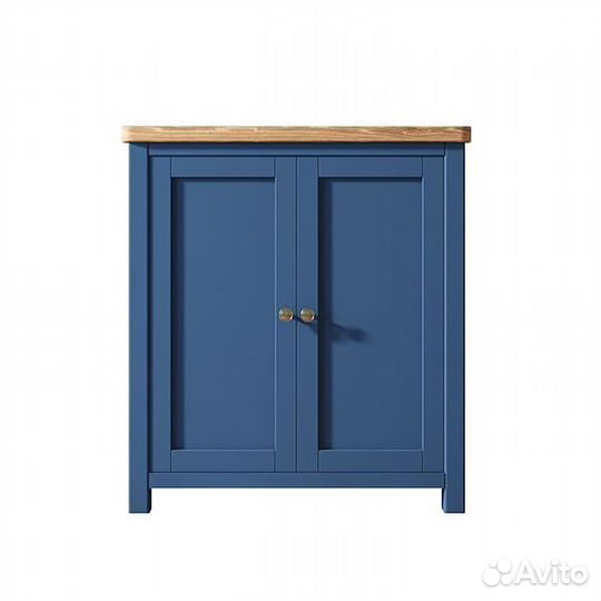 Синий комод из дерева Верн, 2 дверки