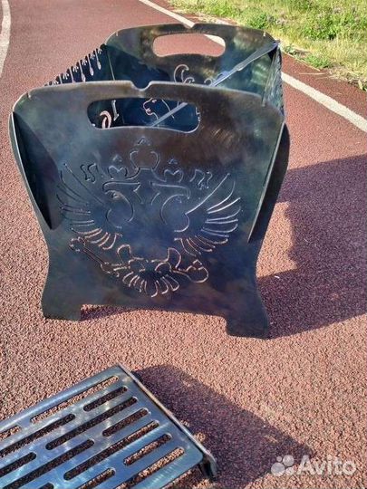 Мангал 16RUS Высокогорск +кочерга+чехол+2полки