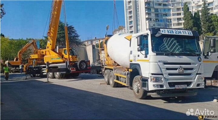 Доставка бетона миксером с лентой