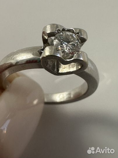 Советское золотое кольцо с бриллиантом 0,28ct