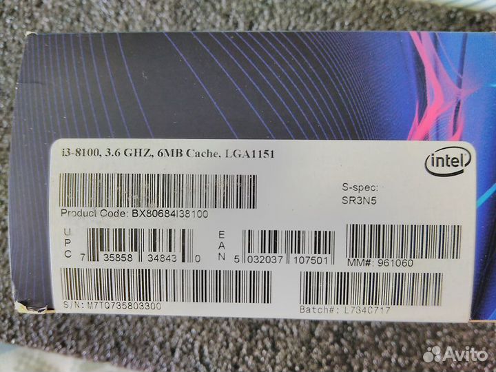 Продам процессор i3 8100 box