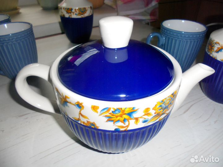 Чайник керам 830 мл Ноктюрн + 2 вазы 15х9 см