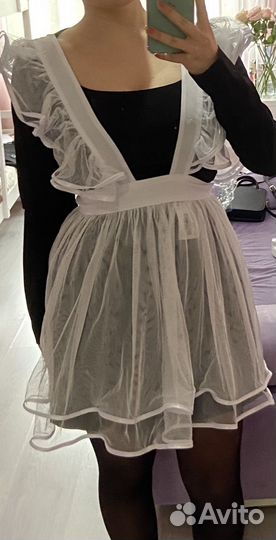 Белый школьный фартук