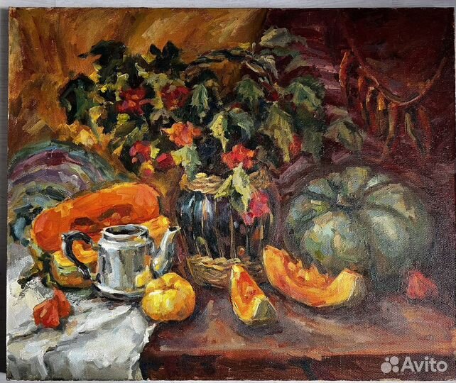 Картина натюрморт с тыквами