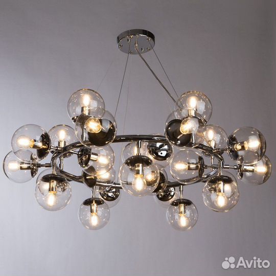 Люстра подвесная металл и стекло