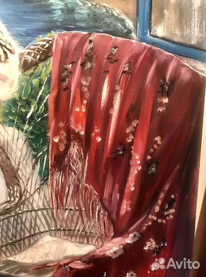 Подарок учителю Картина маслом девушка у моря обна