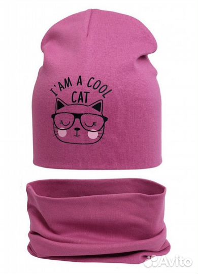 Комплект шапка и снуд для девочки