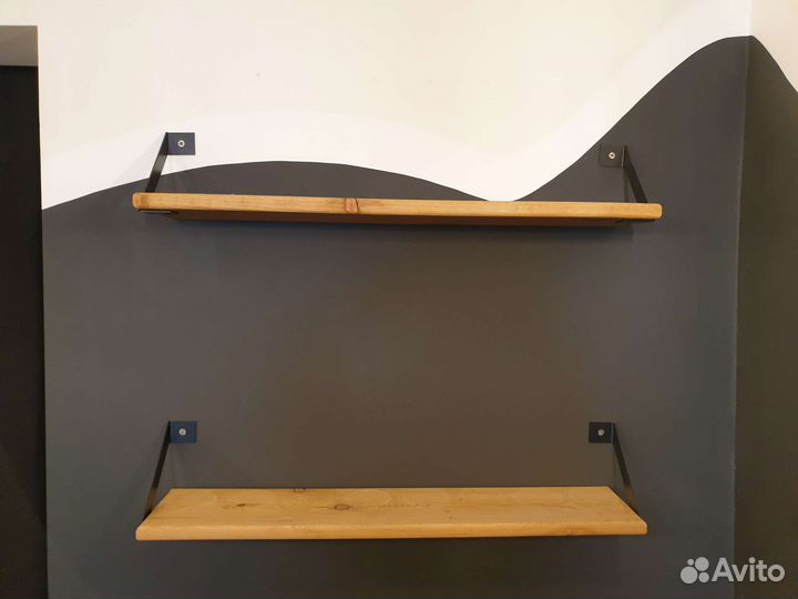 Полка деревянная в стиле лофт