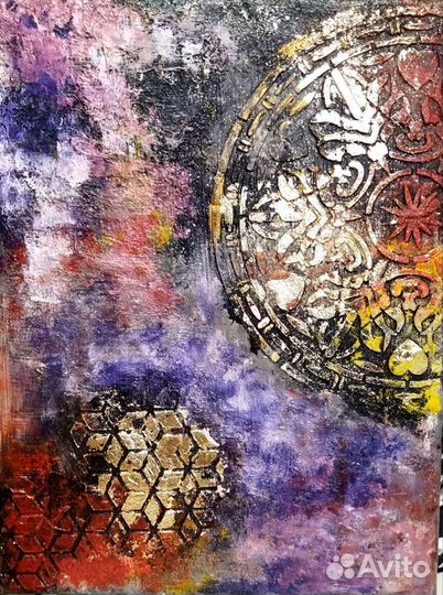 Картины, холст, акрил, поталь. 30*40, 35*45