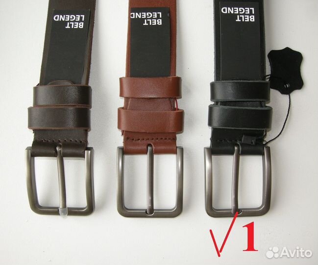 Мужской кожаный ремень черный 145 см