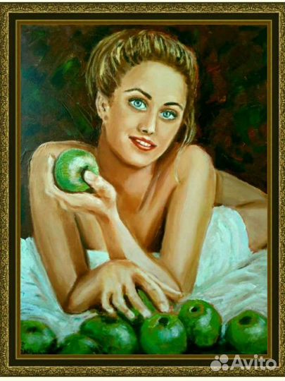 Картина маслом на холсте, портрет девушки