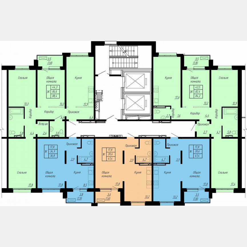 1-к. квартира, 41,4 м², 14/17 эт.
