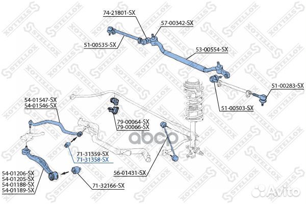 71-31358-SX сайлентблок рычага верхн. BMW E34