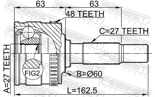 ШРУС 1610-801A48 1610-801A48 Febest