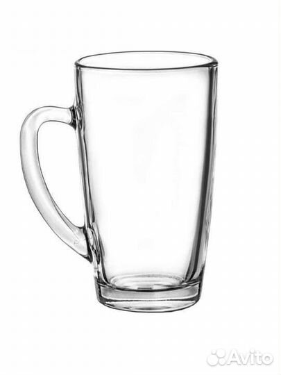 Новая кружка 400 мл стекло прочное прозрачное