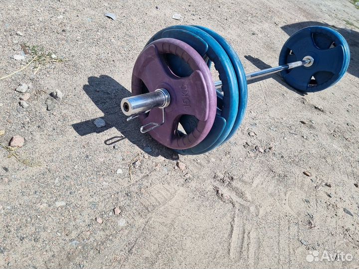 Штанга олимпийская 145 кг. блины евро 3 хвата