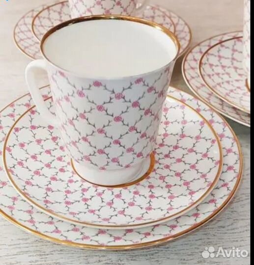 Кофейное трио Костяной Фарфор СССР Л Ф З