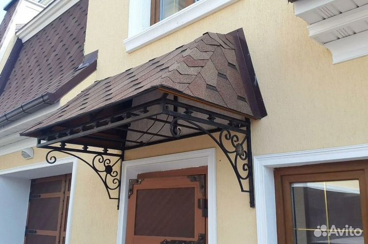 Козырек над крыльцом металл