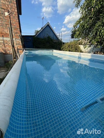 Каркасный бассейн прямоугольный intex