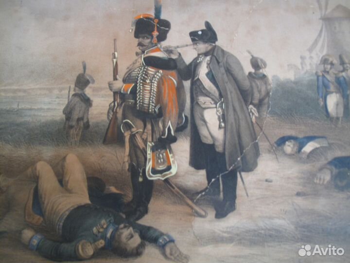 Гравюра Напалеон-батальная сцена