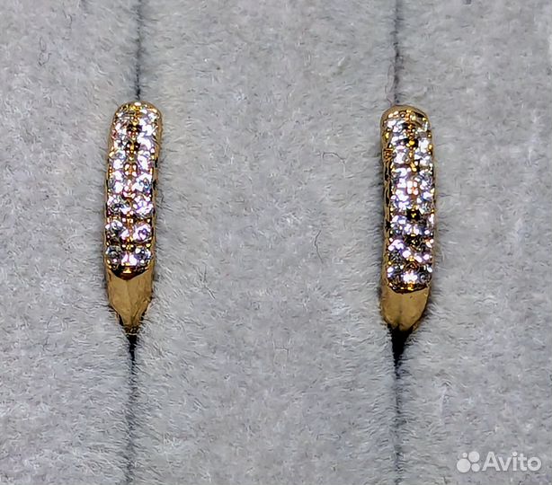 Серьги детские 585 пр 1,5 грамма с фианитами