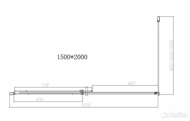 Душ. уголок Vincea 150x100 Черный Стекло vsr-4d10