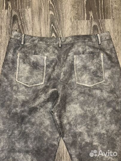 Кожаные штаны серые