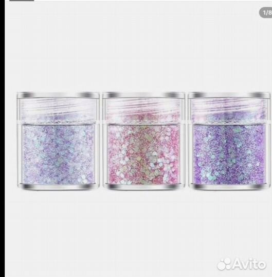 Блестки для ногтей, 3 цвета