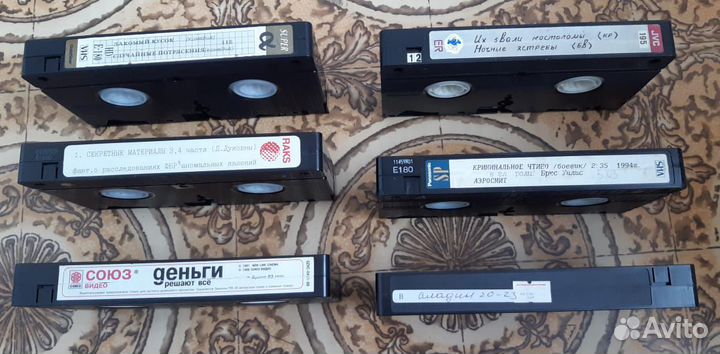 Видеокассеты с фильмами 6шт