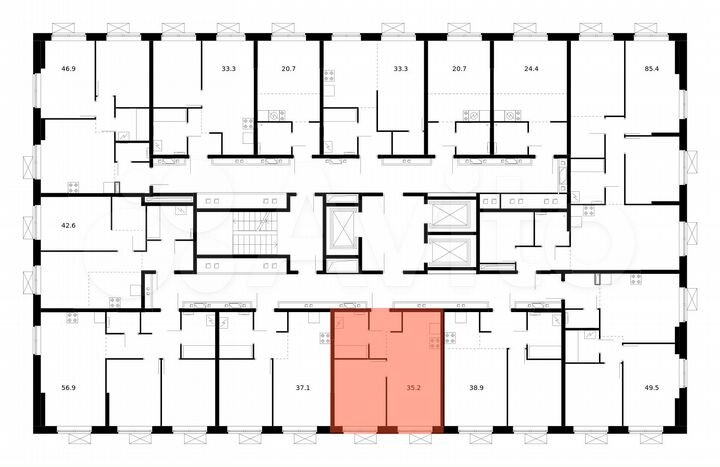 1-к. квартира, 35,2 м², 4/22 эт.