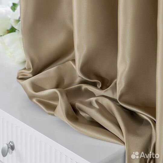 Комплект Шторы и Тюль Адора Английское Золото+Мона