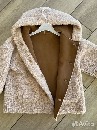 Дубленка zara для девочки р.104-110