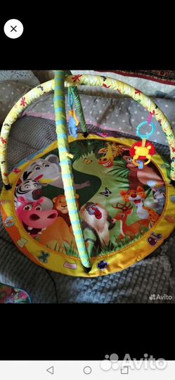 Развивающий коврик + горка д/купания в подарок