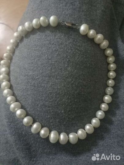 Бусы из натурального жемчуга белого