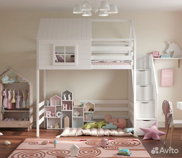 Кровать для ребенка от 3 лет чердак и игровая