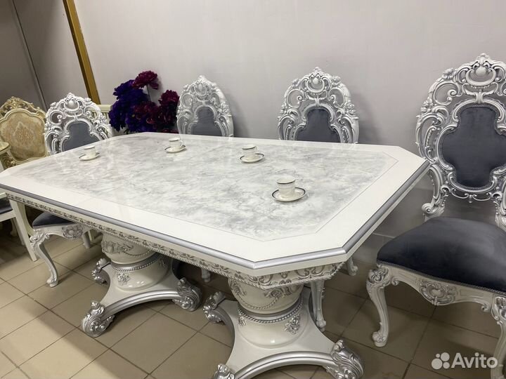 Стол Голд большой под мрамор