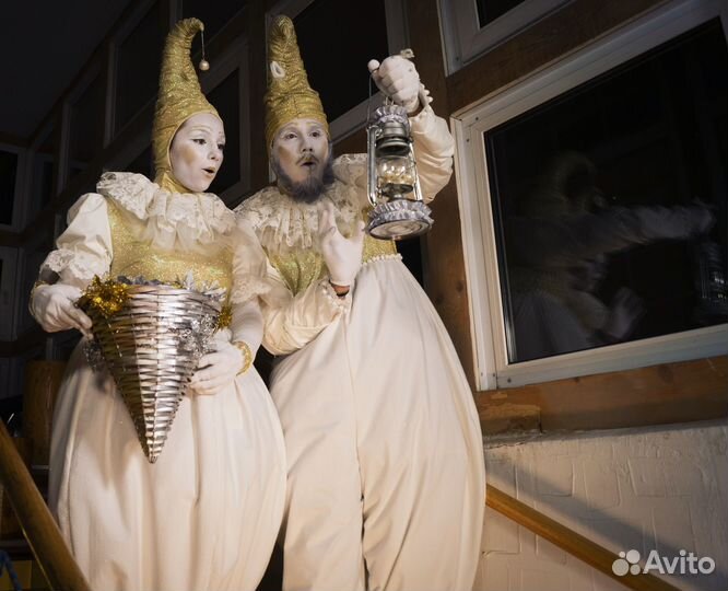 Артисты на мероприятие.Мимы.Ангелы.Встреча гостей