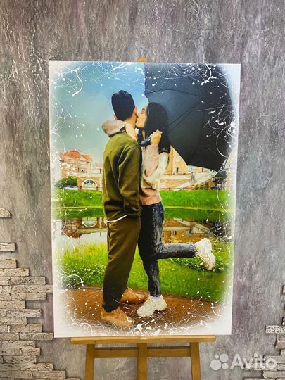 Портрет по фото на холсте