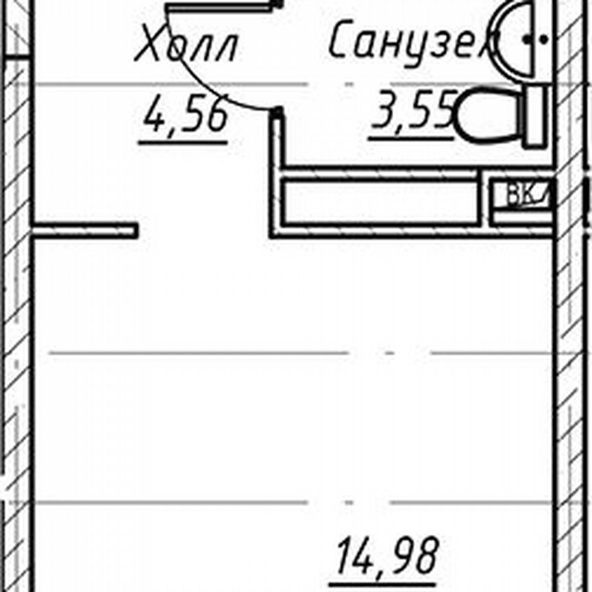 Апартаменты-студия, 23,1 м², 3/17 эт.