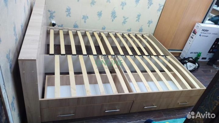 Кровать двуспальная 160х200 с ящиками, новая