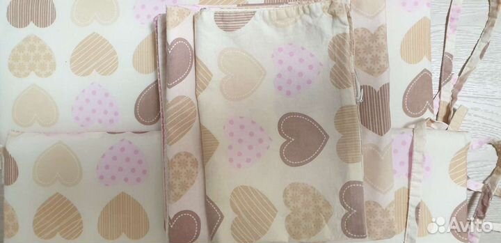 Бортики в детскую кроватку (комплект для девочки