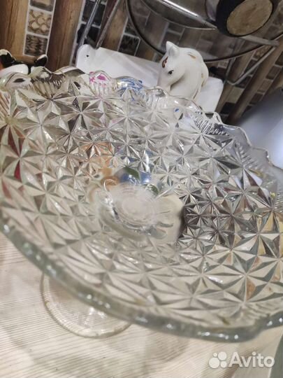 Вазы для фруктов из стекла на ножке СССР